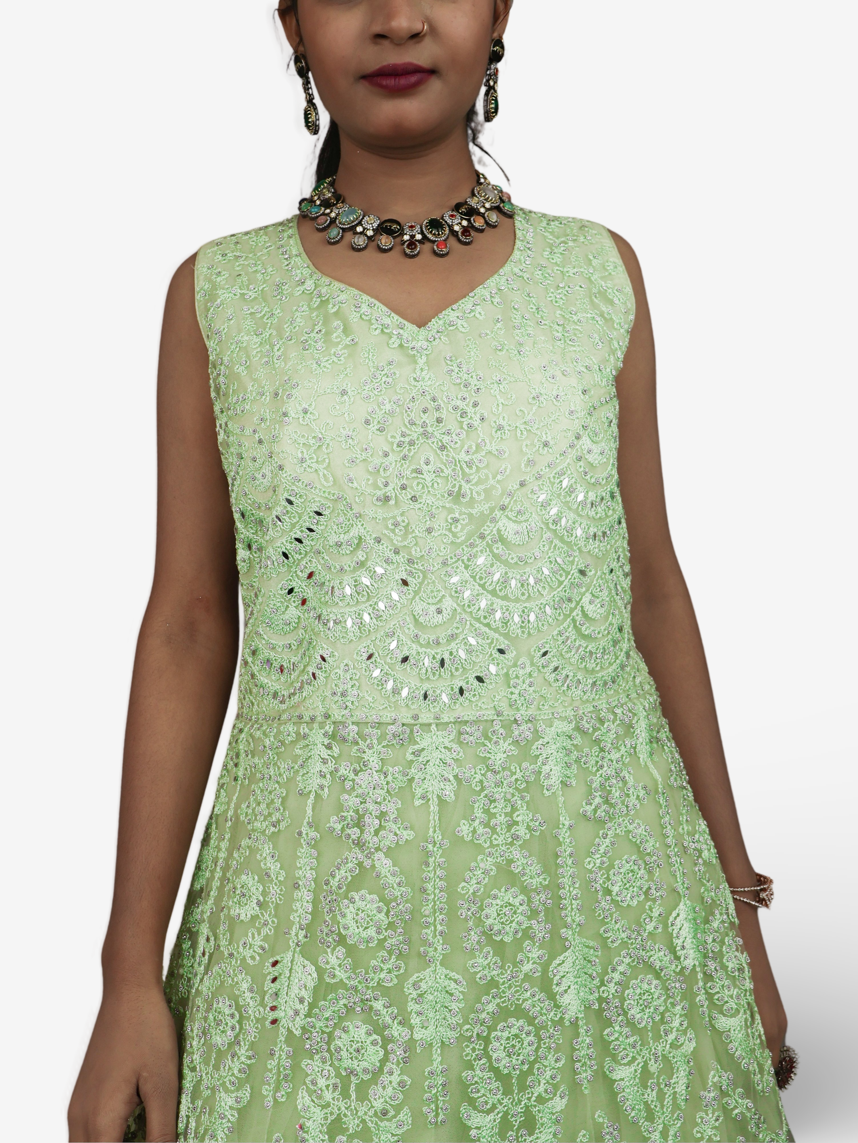 Gown with Thread Work & Stones by Shreekama