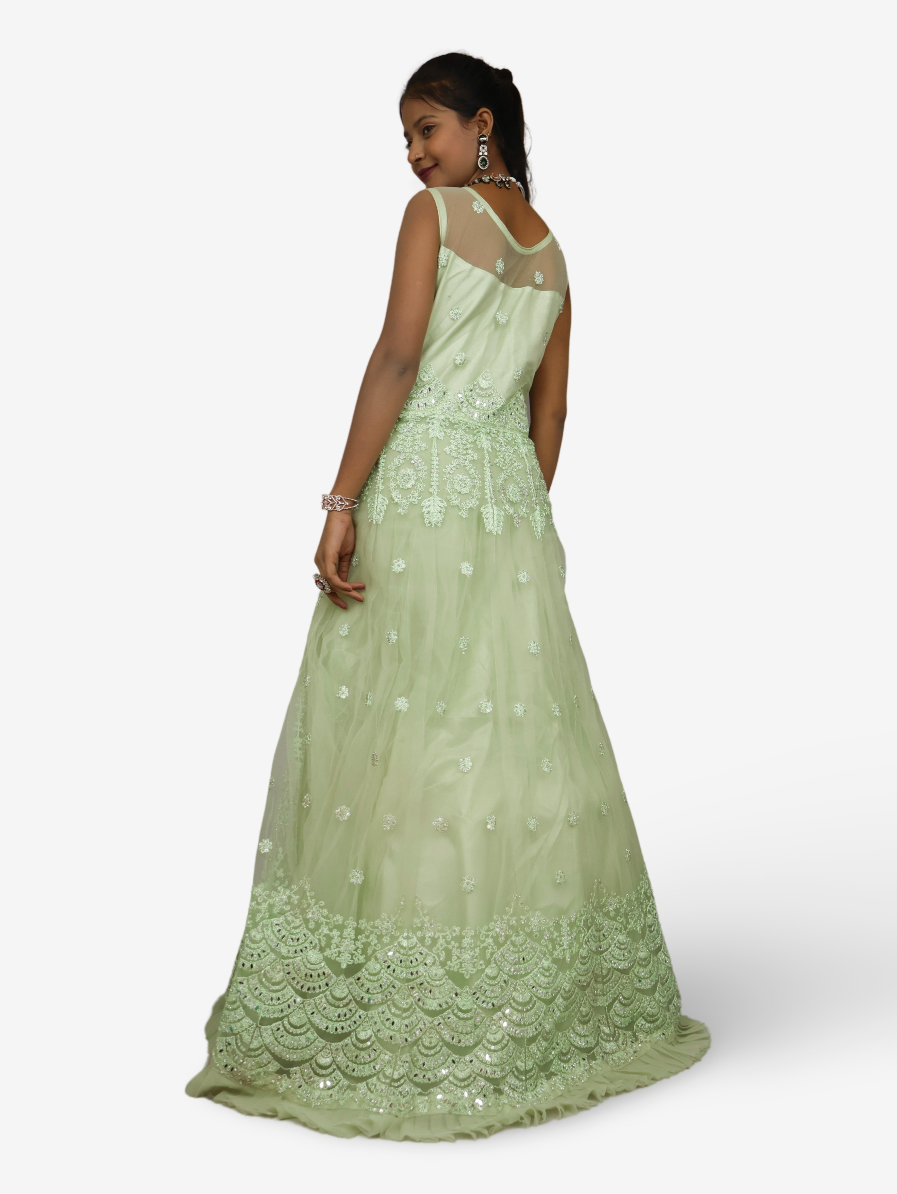 Gown with Thread Work & Stones by Shreekama