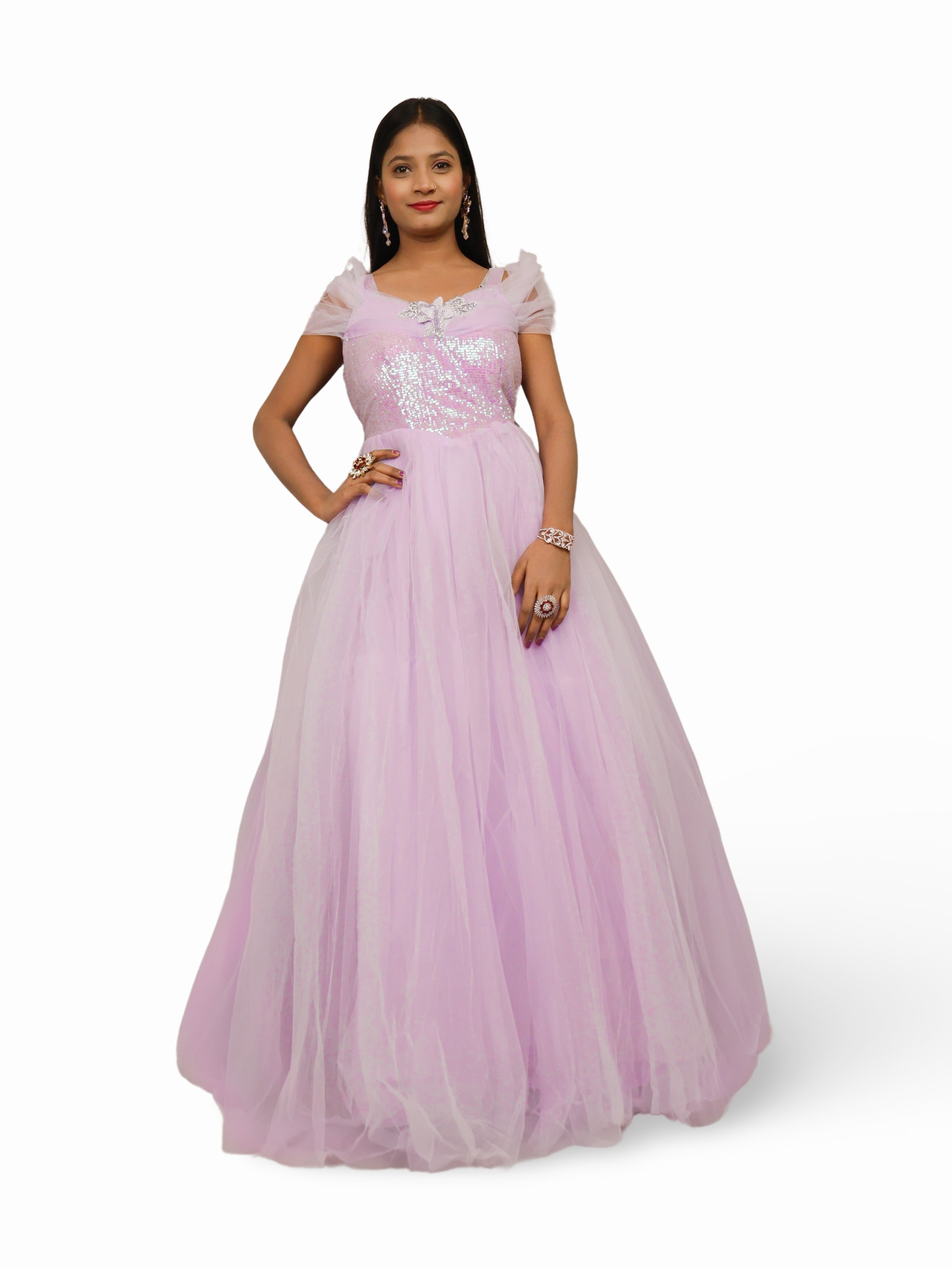 Net Fabric Gown with Sequin & Beads work by Shreekama