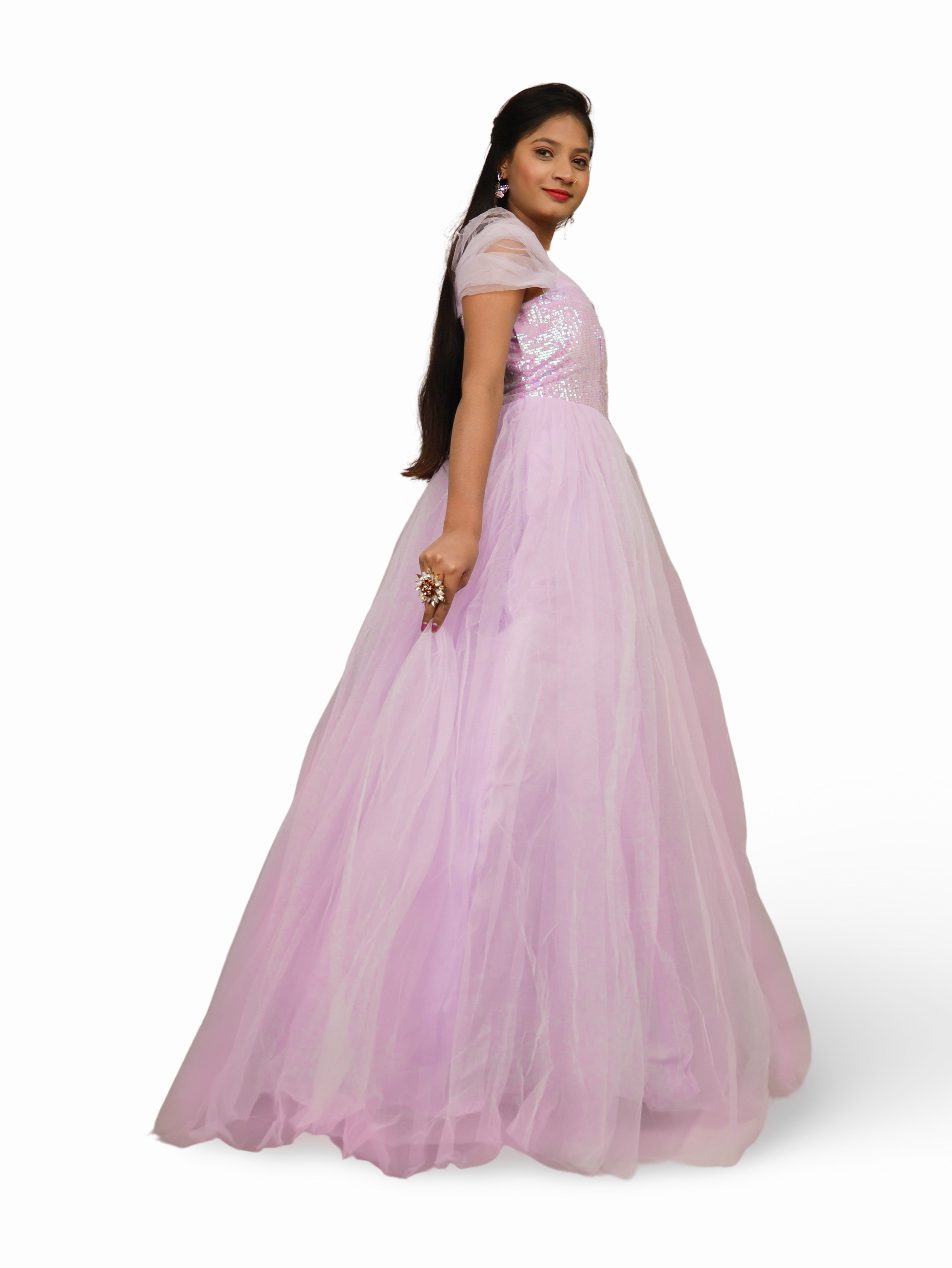 Net Fabric Gown with Sequin & Beads work by Shreekama