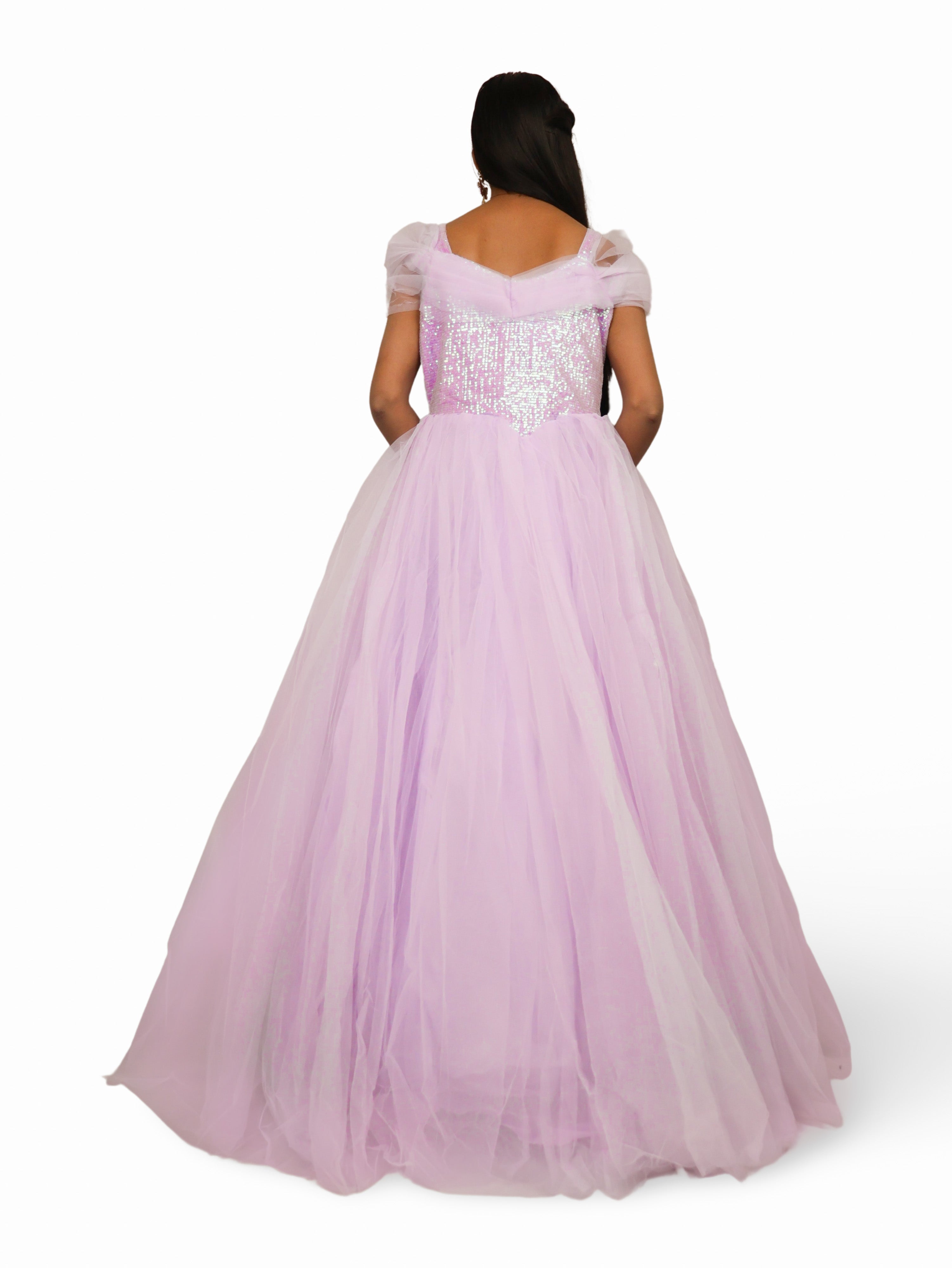 Net Fabric Gown with Sequin & Beads work by Shreekama