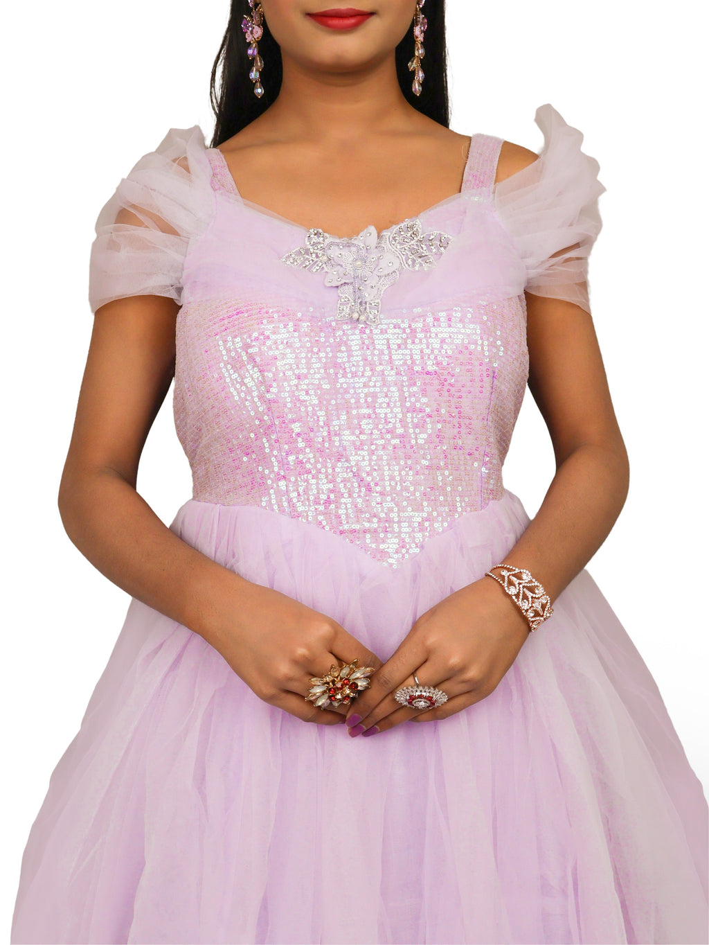 Net Fabric Gown with Sequin & Beads work by Shreekama