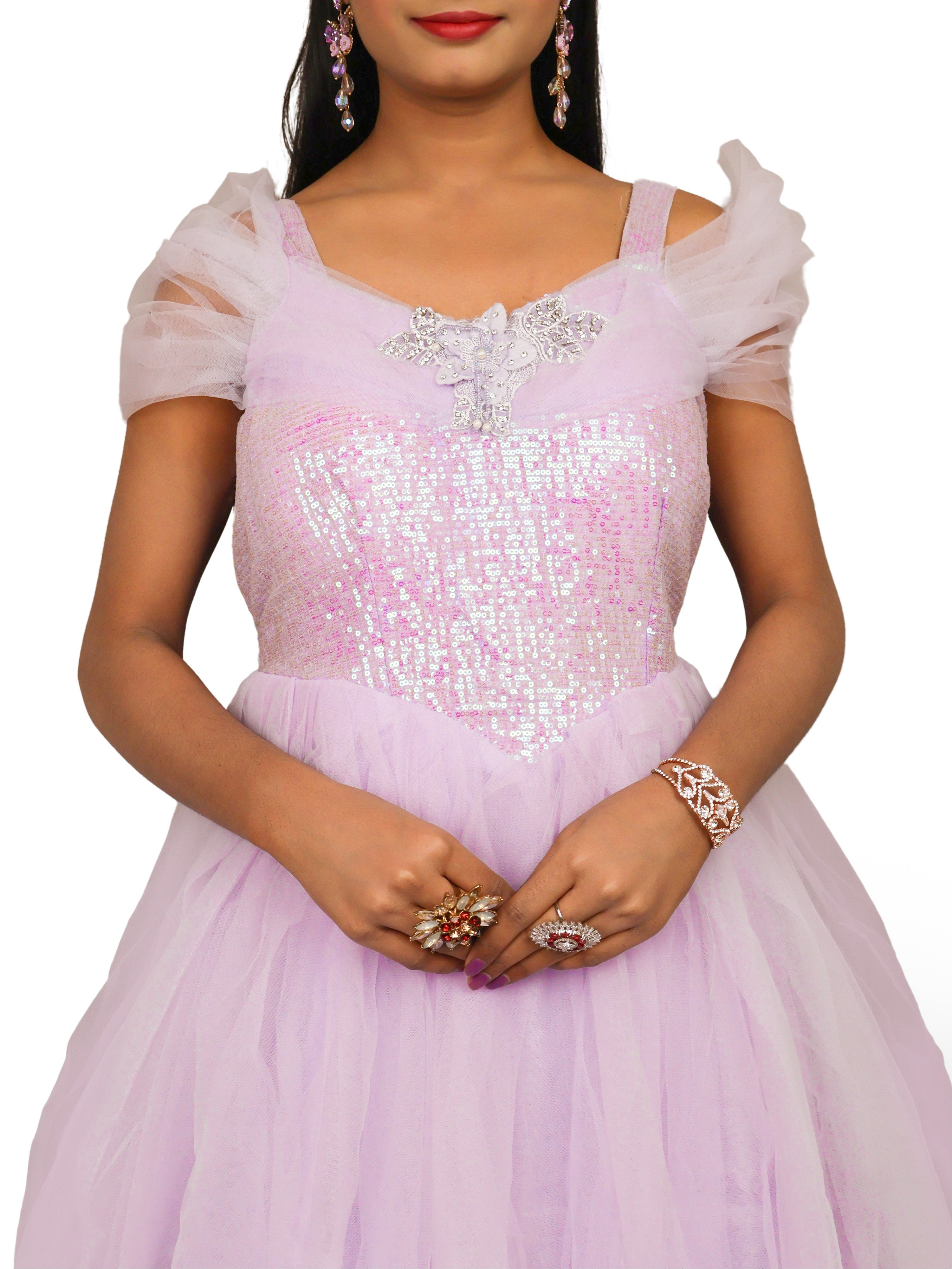 Net Fabric Gown with Sequin & Beads work by Shreekama