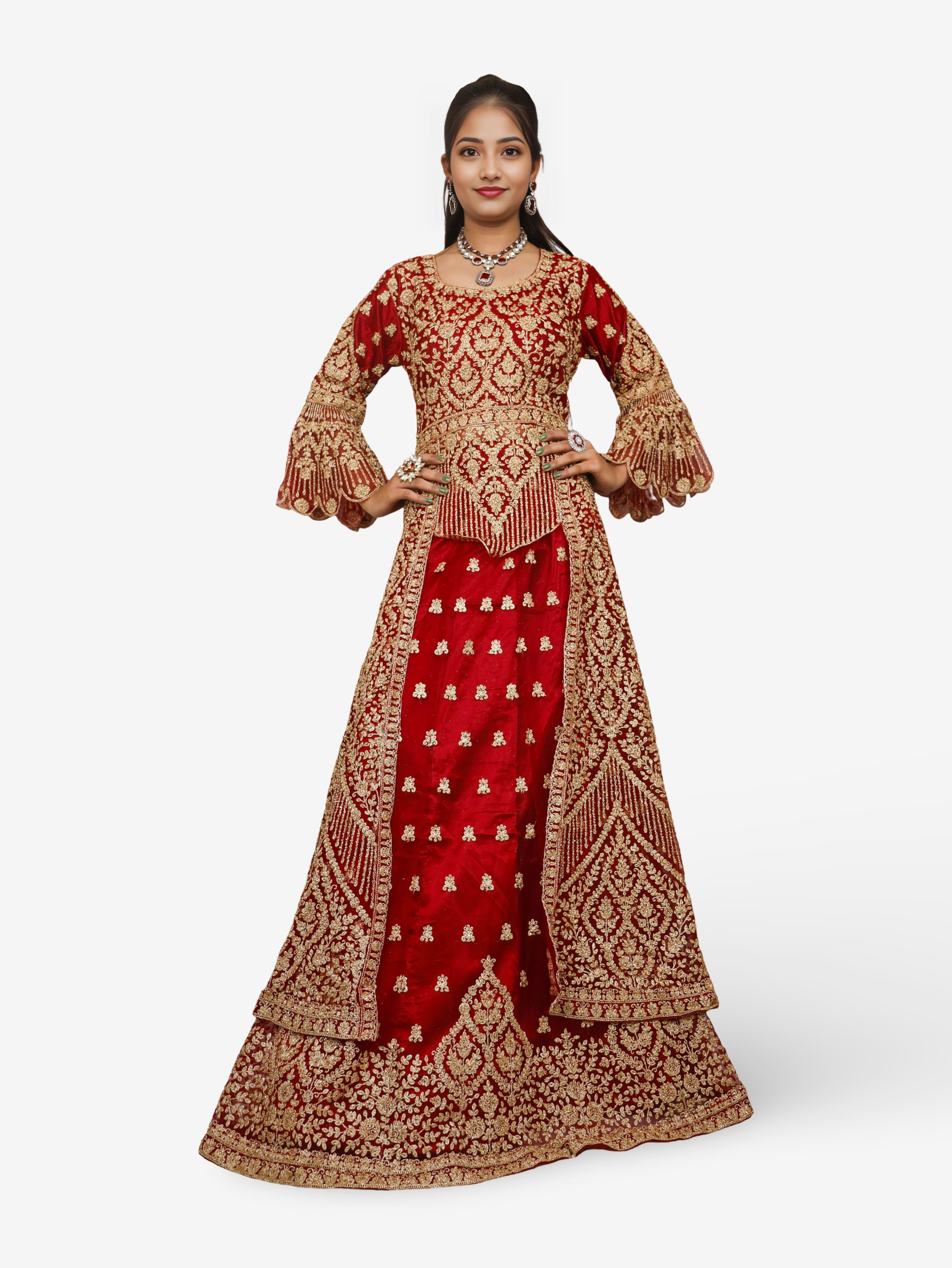 Shrug & Zari Thread Work Lehenga Choli Set