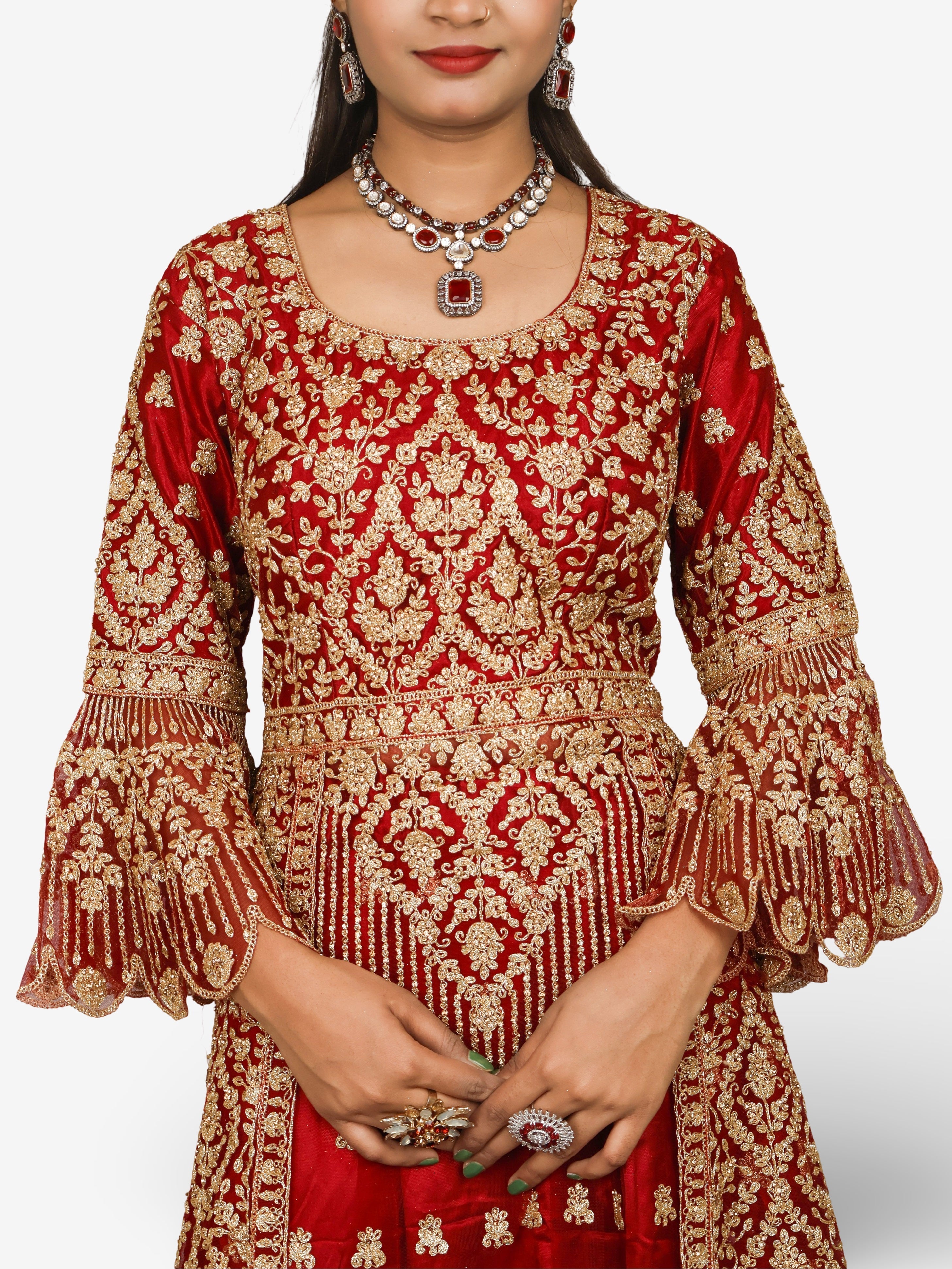 Shrug & Zari Thread Work Lehenga Choli Set